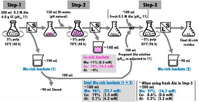 Utilization of amino acid for selective leaching of critical metals from spent hydrodesulfurization catalyst